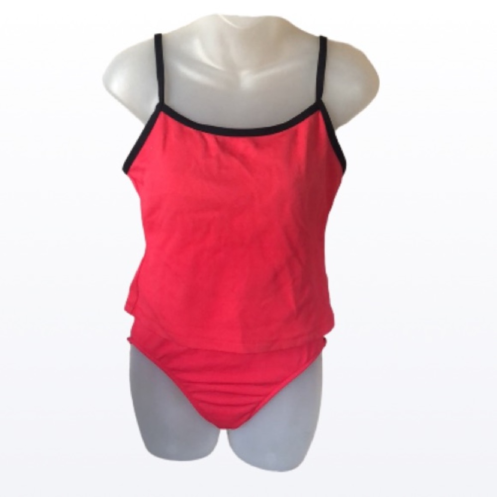 swim suit 2 piece size 10  1990’s cherry red